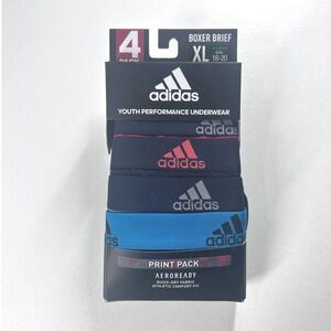 Adidas Youth Performance Boxer Briefs 4 Pack XL‎ Print AEROREADY Athletic NEW